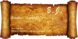 Baahr Január névjegykártya